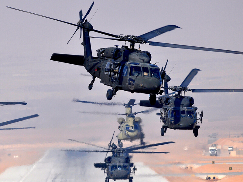 Helicopters - click for airborne military antennas
