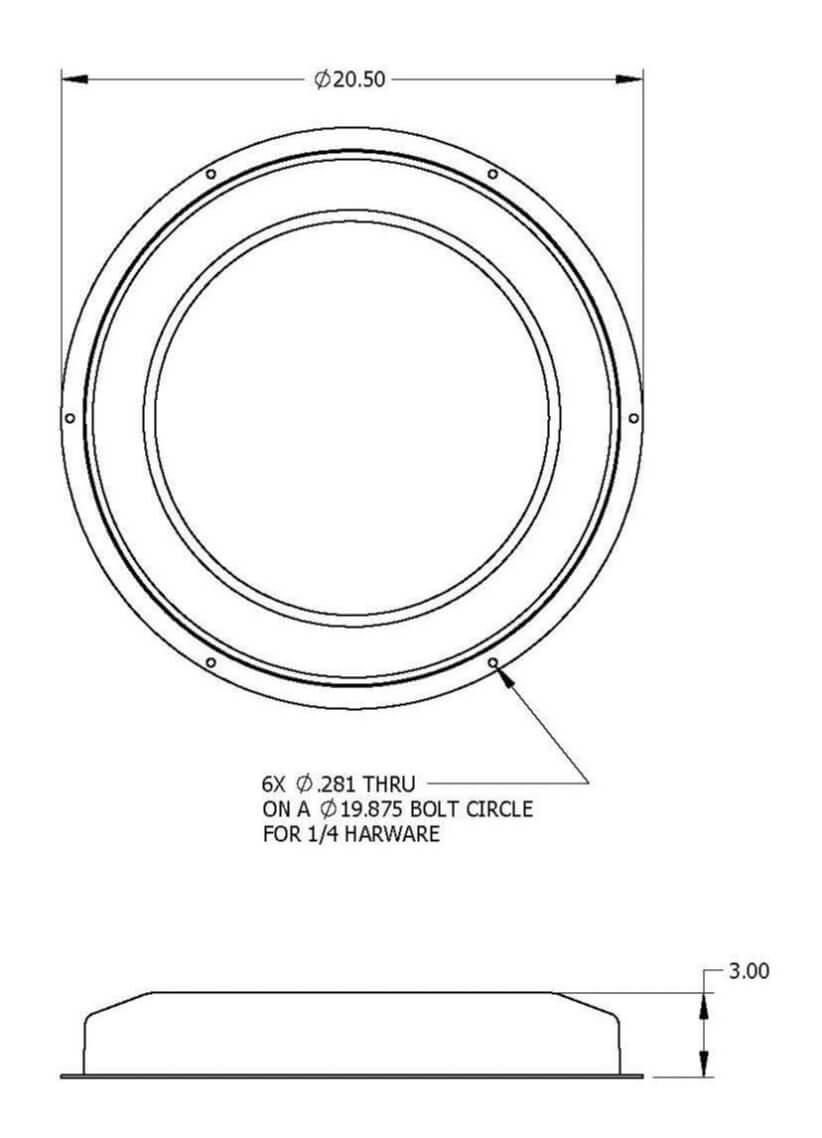 RAMI8713 SATCOM antenna engineering drawing