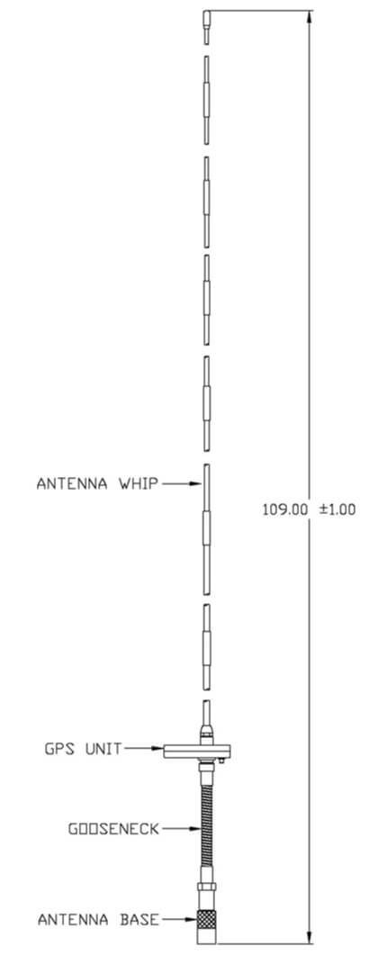 drawing of M6909T-GPS antenna